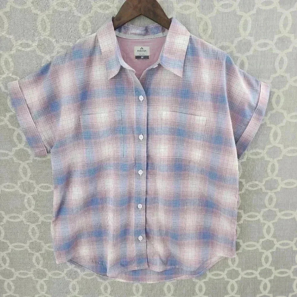 COPY - Ridgecut Toughwear Plaid Button up Cap Sleeve Women's Shirt M